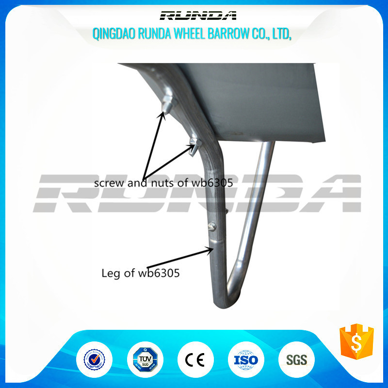 Light Weight Garden Wheel Cart Galvanized Steel Rubber Wheel 80kg Weight Capacity