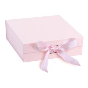 Quality 160x120cm Ribbon CMYK Pink Magnetic Gift Card Boxes For Friends wholesale