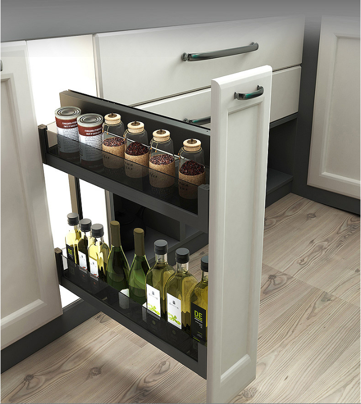 Lacquer Surface Treatment Wooden Cabinets for Customized Veneer Color Kitchen Furniture