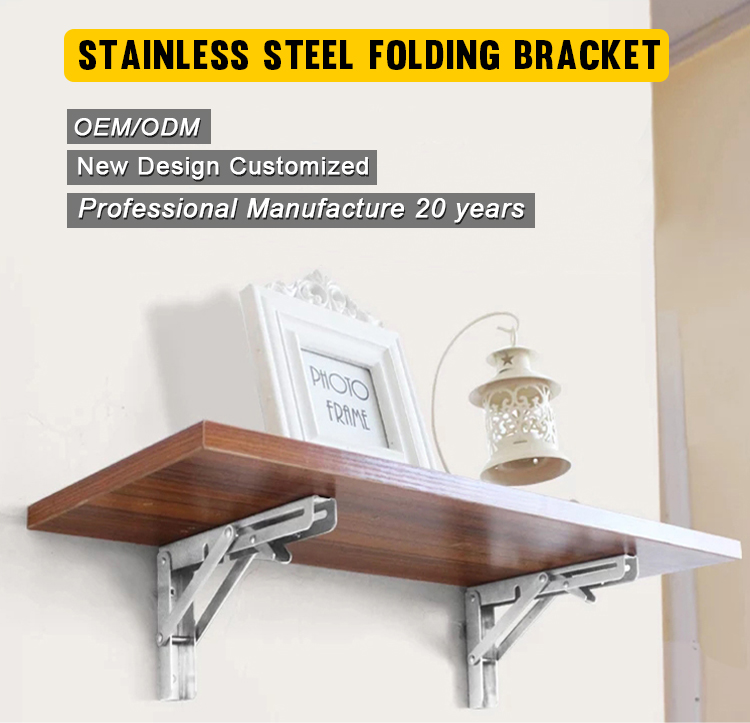 Customized Space Saving Collapsible Shelf Bracket for Bench Table Fold