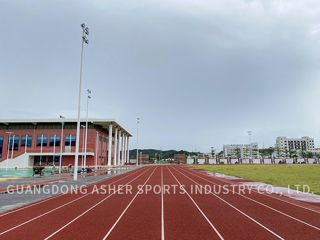 Red PU Material Tartan Track Material , Outdoor Sports Flooring 13mm Thickness