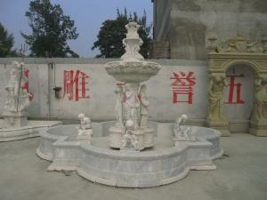 Quality Famous Big 200cm White Marble Sculpture Water Fountain Pool With Horse wholesale