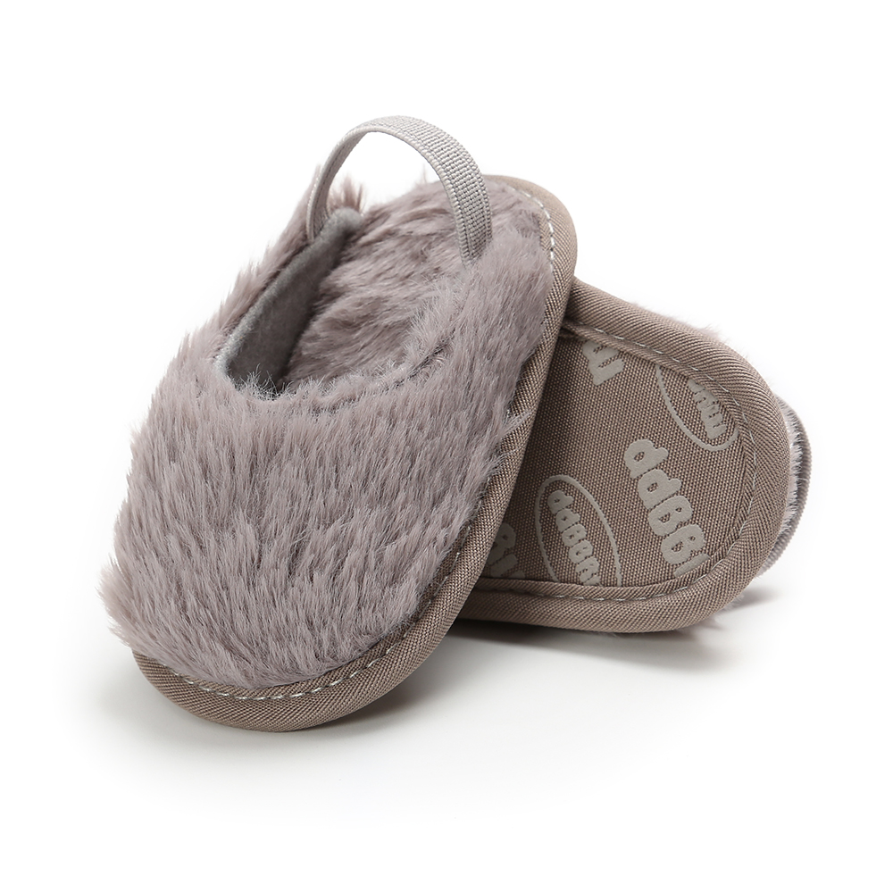 Hot selling faux fur Soft sole slip on slippers infant sandals baby girl shoes