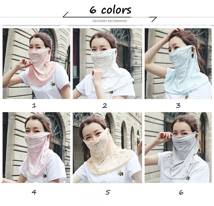 Women's Neck Protection Cloth Face Mask Reuseable For Riding / Decorating