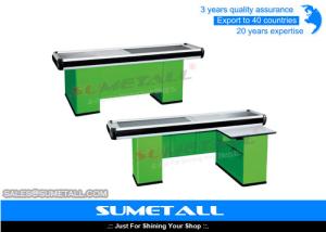 Quality Colorful Supermarket Cashier Checkout Counter With Strong Aluminum Alloy Border wholesale