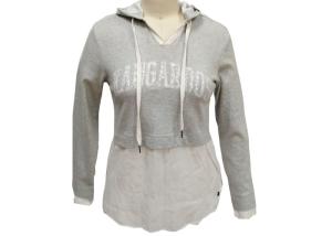Quality Lightweight Grey Ladies Zip Up Hoodies , 100% Cotton Womens Zip Up Sweatshirts wholesale