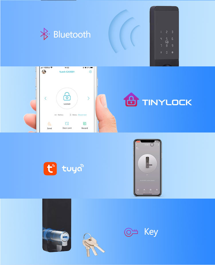 CE Certificate Wifi Smart Lock Outdoor Smart Door Lock With Semiconductor Sensor