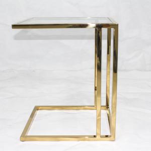 Quality Stainless Steel Glass Top 100kgs 0.023CBM Modern Side Tables wholesale