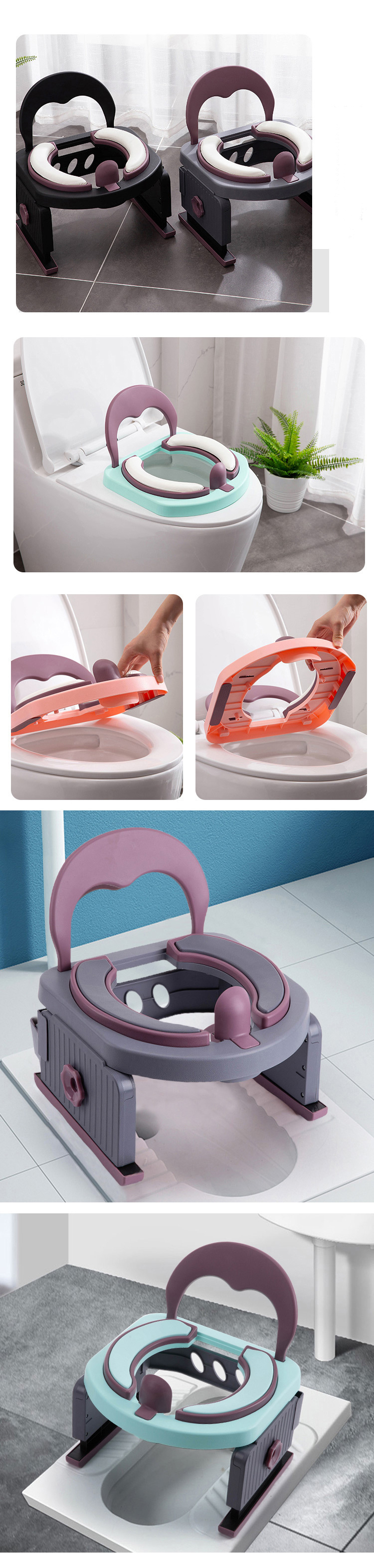 Ocean Blue Oriental Cherry Baby Potty Seat with Customized Logo