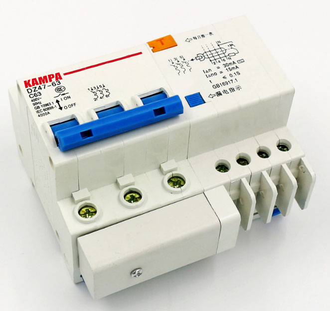 DZ47LE 3P+N 63A 380V Small earth leakage circuit breaker DZ47LE-63A Household leakage protector switch RCBO