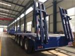 3 Axle Blue Flatbed Semi Trailer 2×20Feet Or 40Feet For Container Carrying 50