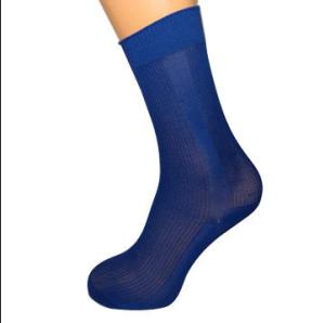 Quality Blue Ribbed Mid Calf Nylon Socks wholesale