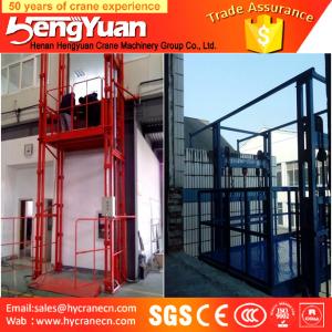 Quality 4-12m lifting height guide rail chain hydraulic goods ladder wholesale