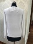 V Neck Woman's Casual Sweaters White Grey 84% Viscose 16% Polyamide