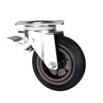 200mm 8 Inch Rubber Caster Wear Resistance For Junk Box