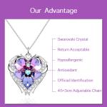 Purple Sterling Silver Heart Pendant Necklace