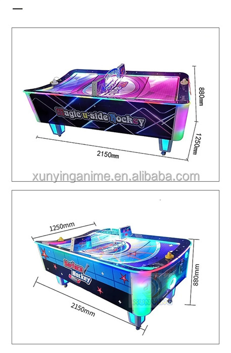 Plastic Coin Operated Curved Arcade Air Hockey Table machine Video Games Simulator
