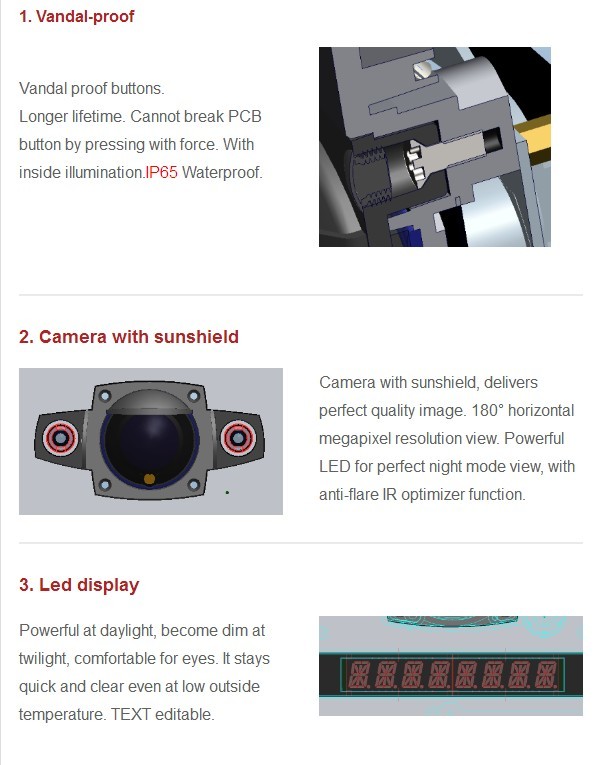 IR Night Vision 1280x960 Apartment Video Intercom
