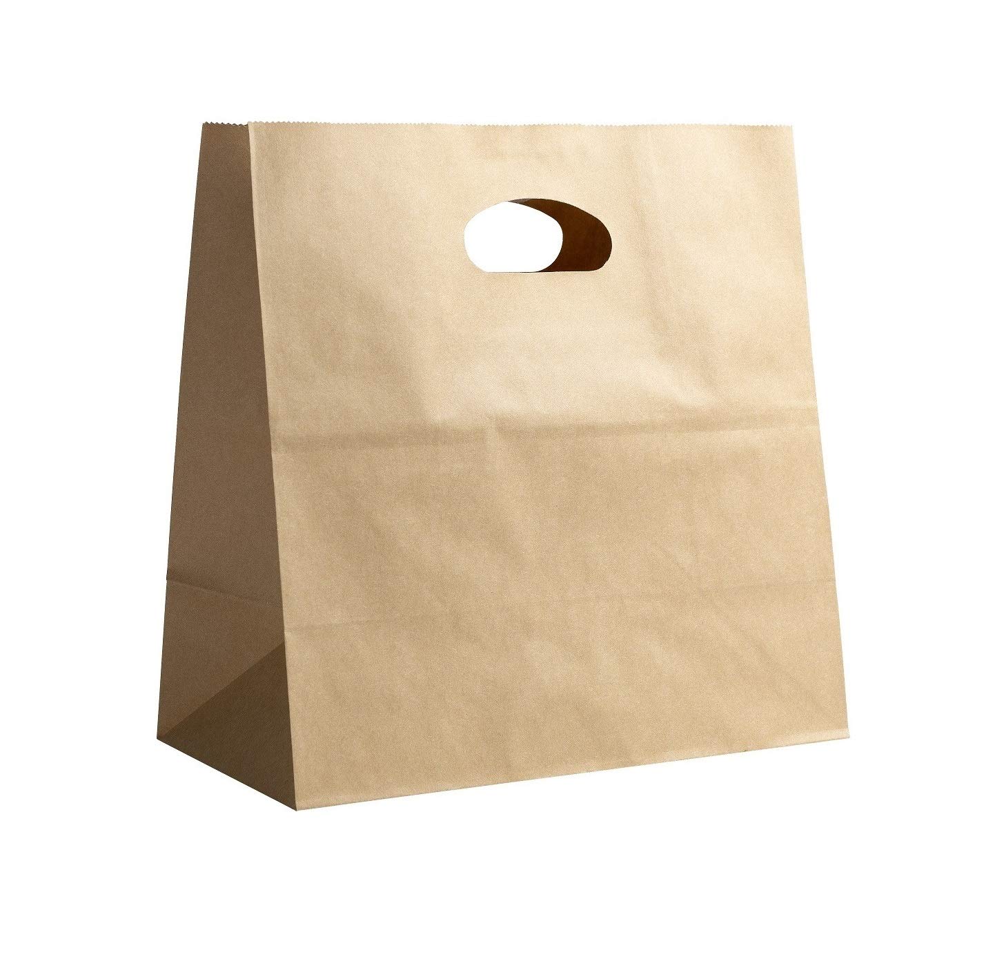 Custom Die Cut Brown Kraft Bakery Take Out Paper Bags With CMYK 4 Color Offset Printing
