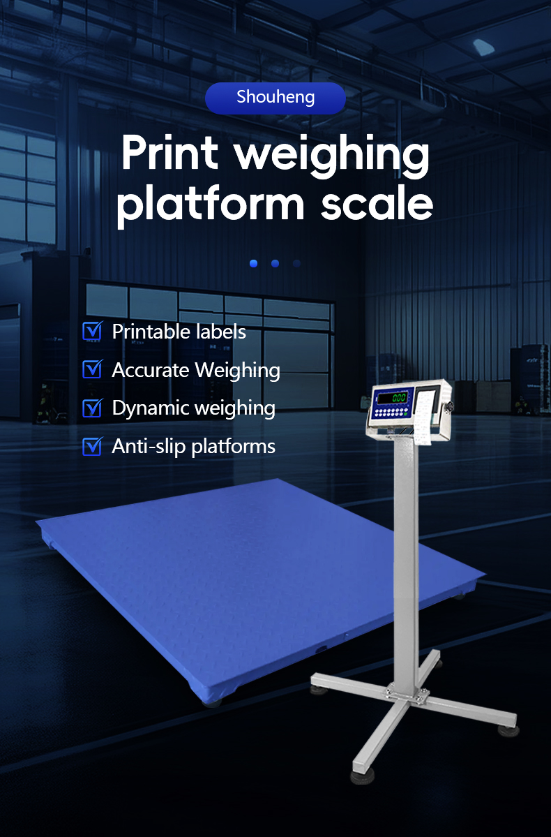 Industrial Weighing Floor Scale 600*800mm Carbon Steel with Bracket and 500KG Capacity