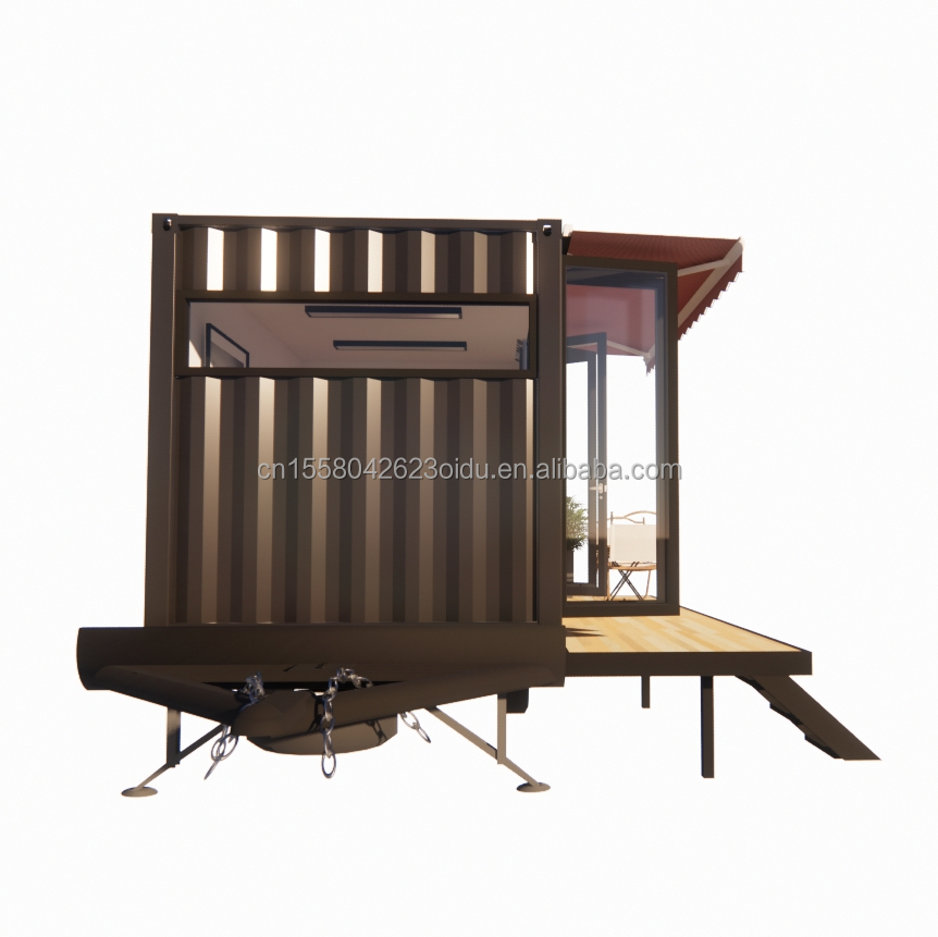 Modern Mini Mobile Tiny Trailer Container House with Steel Frame Galvanized Steel Bending and Sandwich Panel Material Wheels