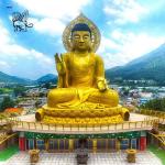 Bronze Buddha Statues Golden Southeast Asia Pray Buddha Sculpture Metal
