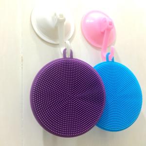 Quality Flexible Bristles Silicone Kitchen Brush Sponge Reach Almost Any Corner wholesale