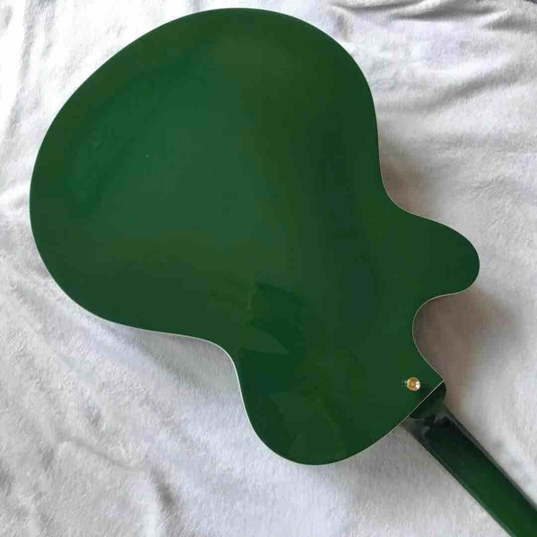 Custom Gret Electric Guitar in Green Color Semi Hollow Body Jazz Electric Guitar With Bigsby Tremolo and High Grade Tune