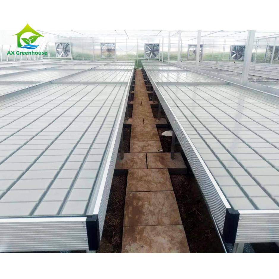Ebb And Flood Hydroponic Movable Table Rolling Bench For Growing Plants In Greenhouse