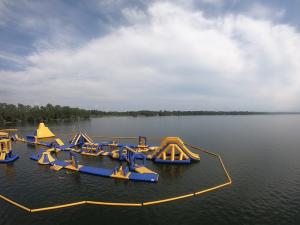 Quality Outdoor Inflatable Water Park 50m*34m Maximum 120 People Capacity wholesale