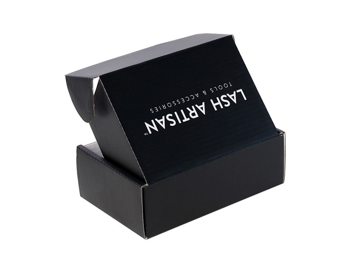 Matte Black Printing Custom Gift Boxes With White E - Flute Corrugated Paper