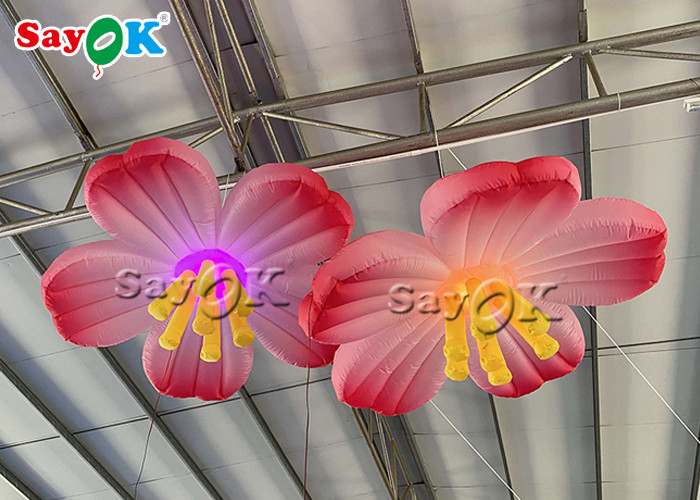 Hanging Decoration Pink Oxford 1.5m Inflatable Led Flower