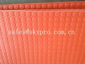 Quality Round stud / coin / button rubber mats , large rubber flooring for gym wholesale