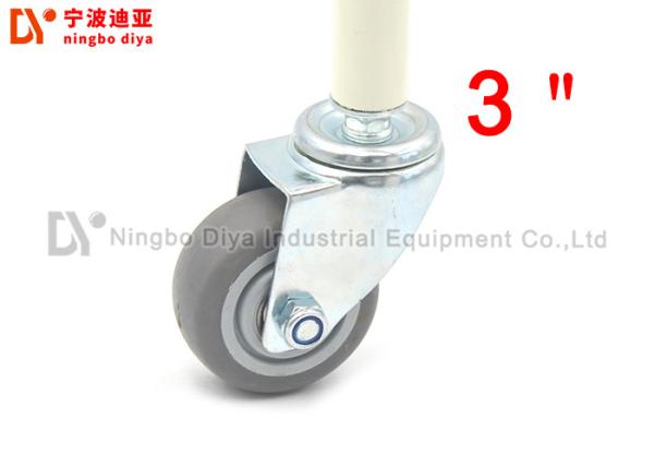 3 / 4 Inch Industrial Caster Wheels , Hard Rubber Caster Wheels Without Noise /