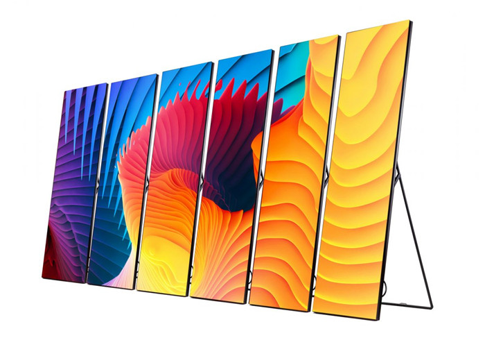 Portable P3mm Floor Stand LED Poster Display Advertising Screen 576*1920mm
