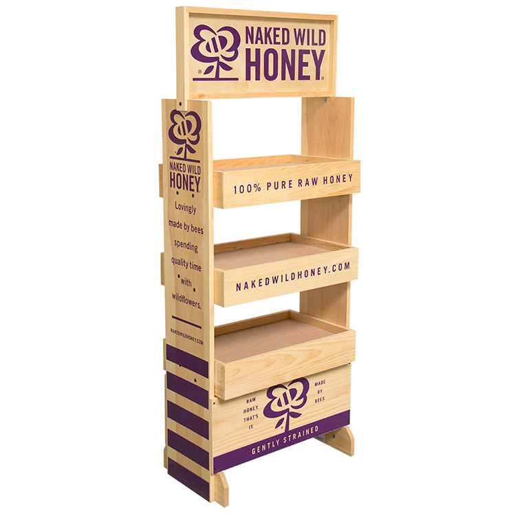 Skin care product wood display rack for facial cleanser