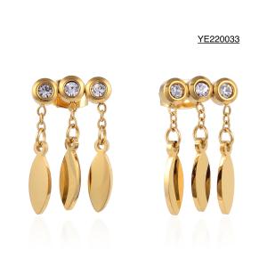 Quality Rhinestone Tassel Sequin Drop Earrings Fashionable 14k Gold Plated Earrings wholesale