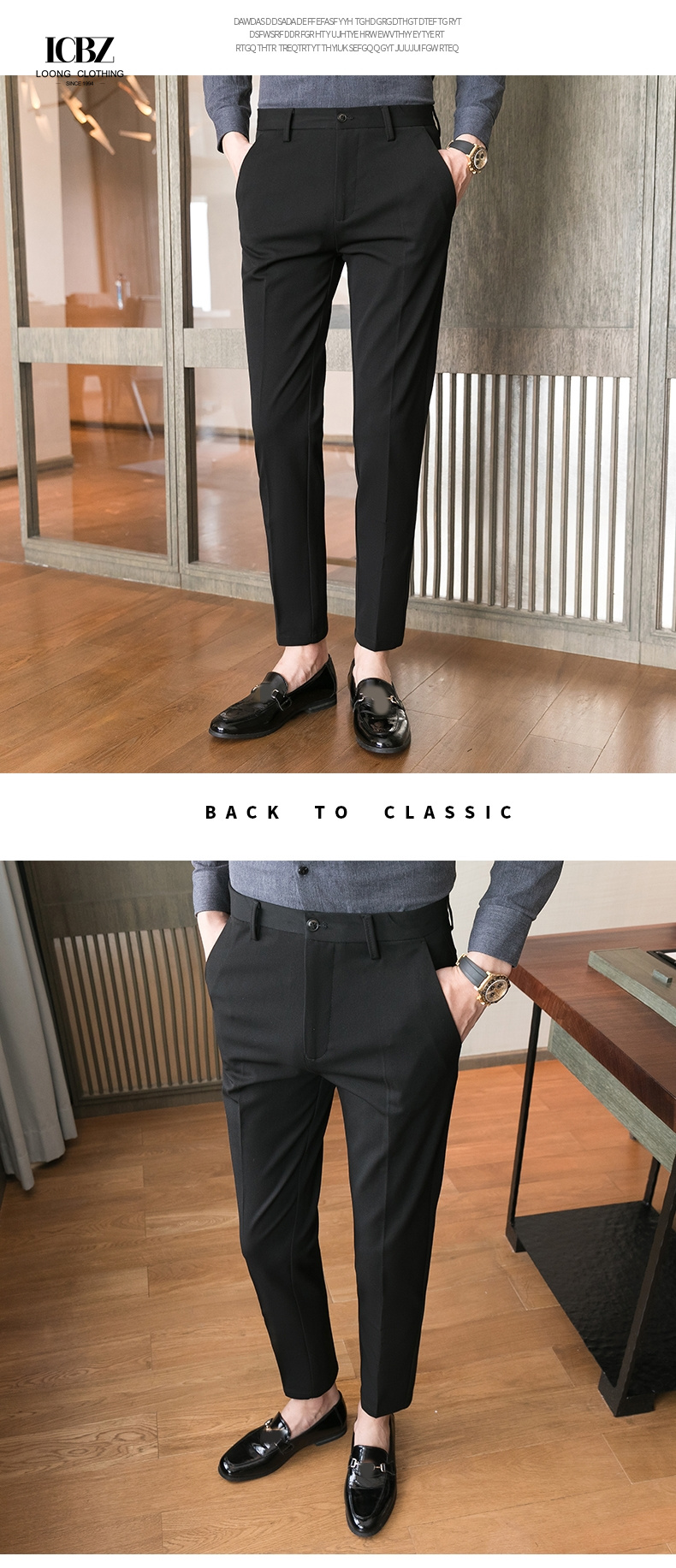 Solid Color Business Casual Wear Formal Suit Pants Formal Plus Size Men's Pants Trousers
