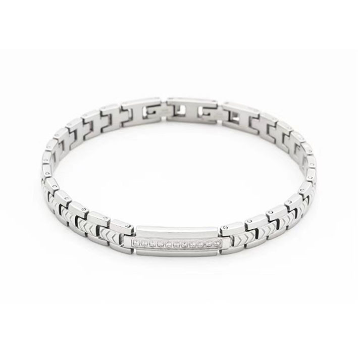 Simple Fashion Bracelet Multilayer Stainless Steel and Wood Bracelet for Men