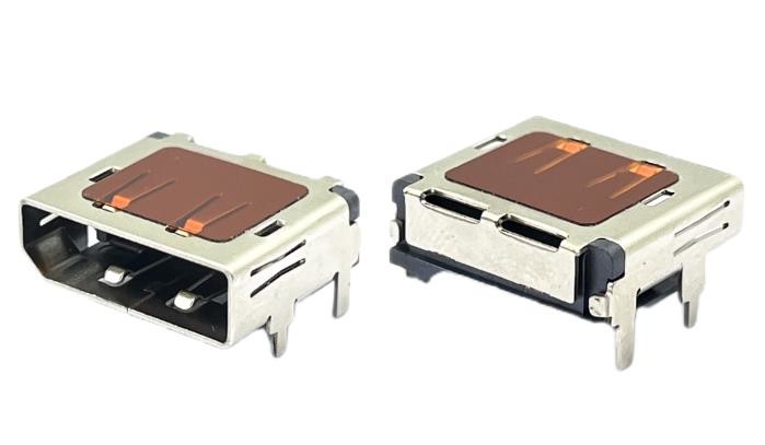 90 Degree SMT DisplayPort DP Solder USB Connector With PI Tape 20Pin