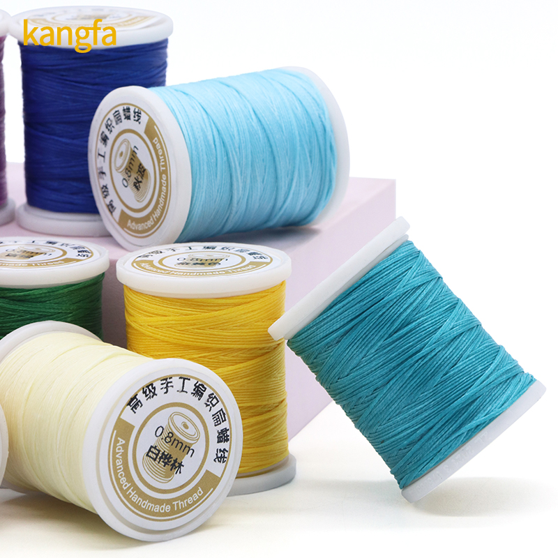 Crochet Bracelet Thread 0.8mm Strong and Durable Spun Wax Thread for Hand-stitched Knitting