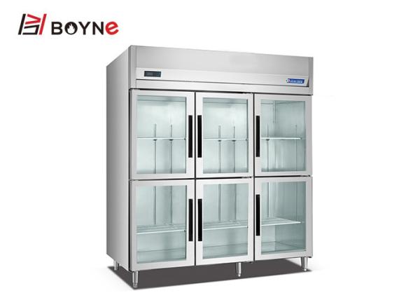 6 Door Commercial Upright Coolers Refrigerators , Adjustable Feet Restaurant