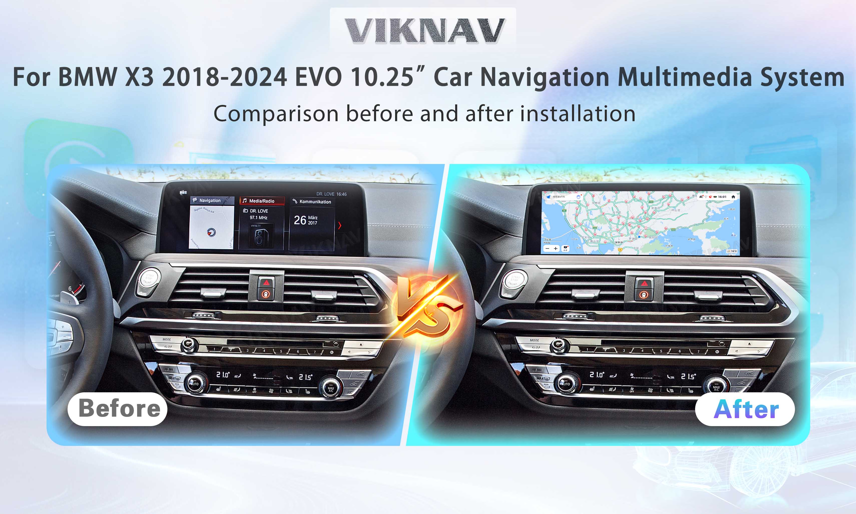 autoradio BMW X3 E83 2018-24 Car Stereo System Touch Screen EVO System