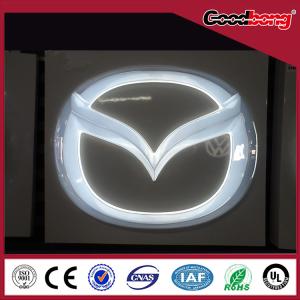 Quality arcylic 3d led outdoor /indoor vacuum forming chorme illuminated advertising car emblem wholesale