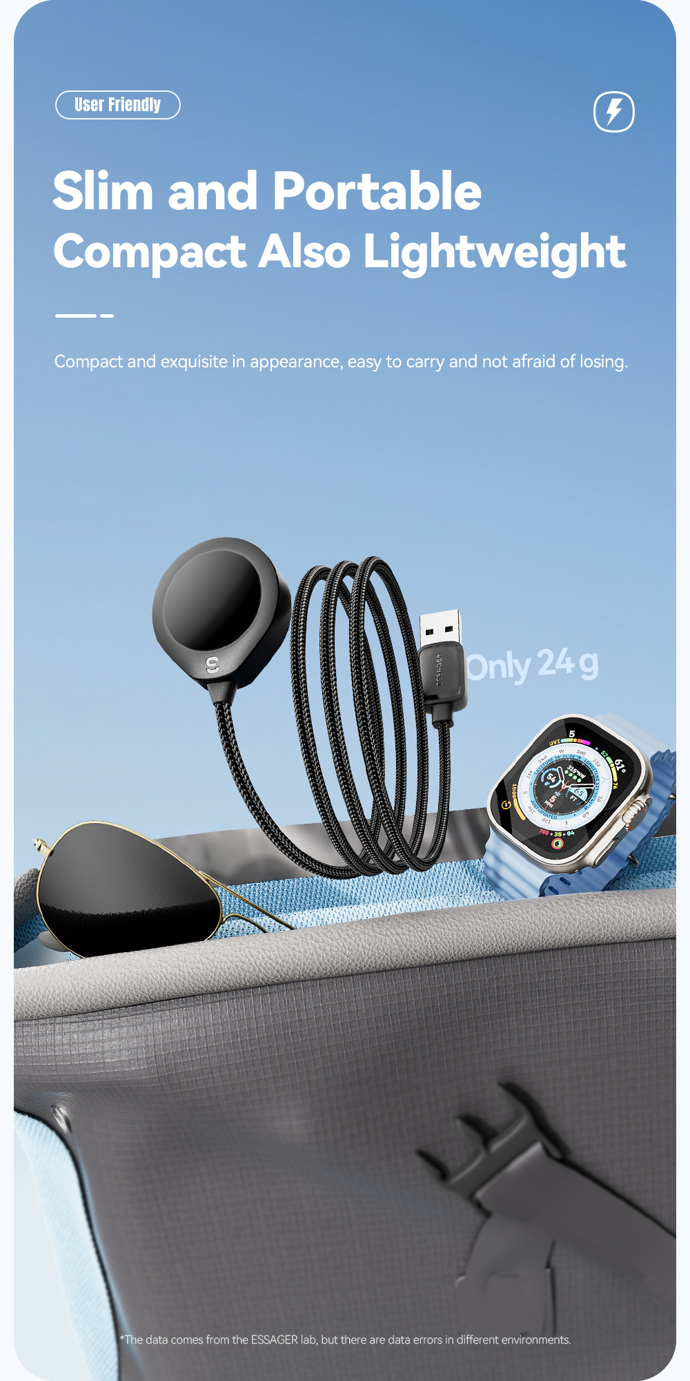 ESSAGER ES-WC14 Series Wireless Watch Charger 5V/2A Input 2.5W MAX