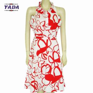 Quality Summer elegant sleeveless hot style print girls dresses lady's ladies dinner party t shirt dress in cheap price wholesale