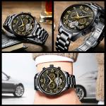 30M Waterproof Skeleton Mechanical Watch Butterfly Double Buckle