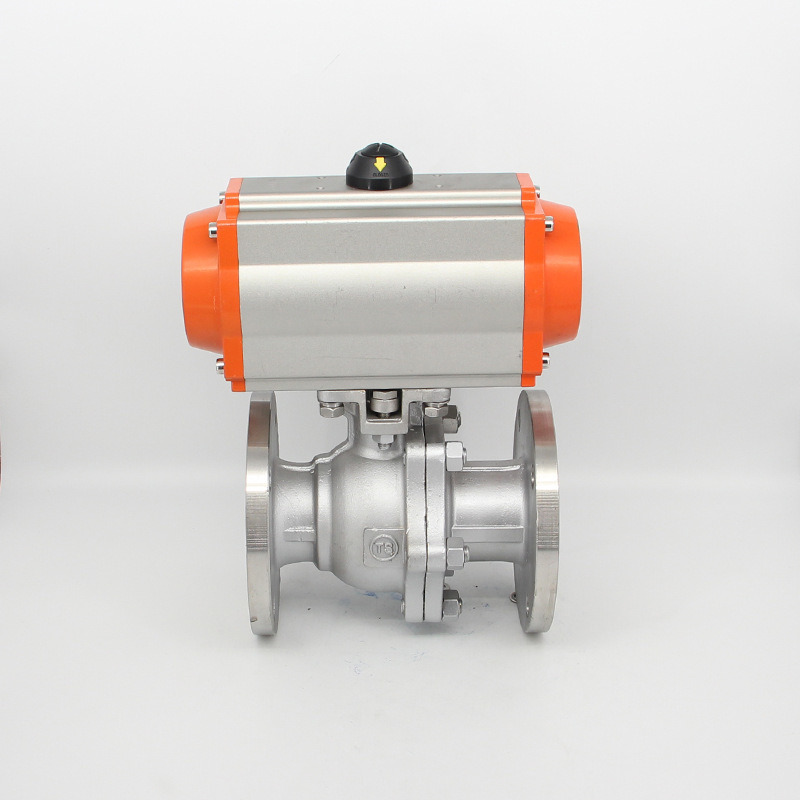 Stainless Steel 304/316 Pneumatic Flange Ball Valve Hydraulic Flow Double Action