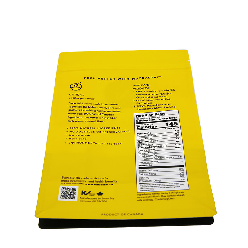 Flat Bottom Biodegradable Packaging Bags Laminated Pouch For Coffee Bean Packaging