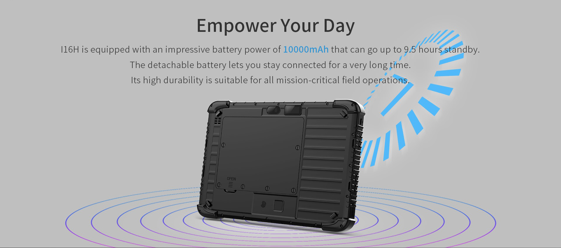 10-inch Rugged Win 10 Pro Tablet PC with Fingerprint RJ45 RS232 10000mAh Battery IP65